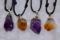 Rough Point Crystal Necklaces