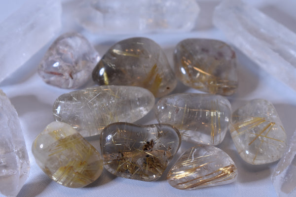 Rutilated Quartz Tumbled Stones