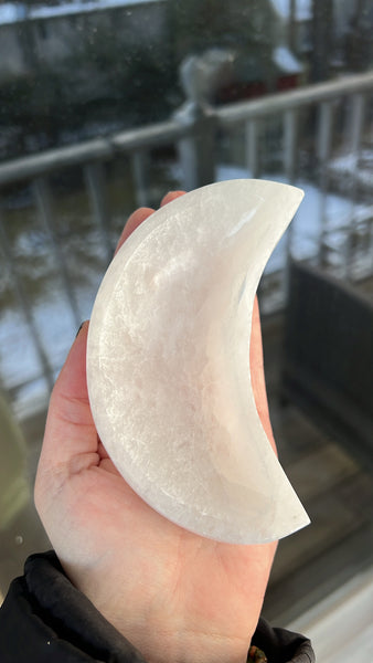 Selenite Moon Bowl